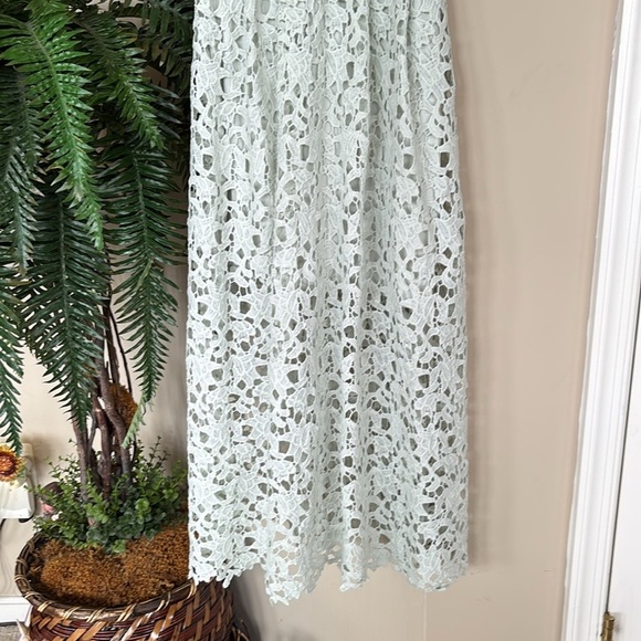 ASTR THE LABEL Lace A Line Midi Dress in Mint Green Eyelet Spaghetti Strap - Picture 3 of 14